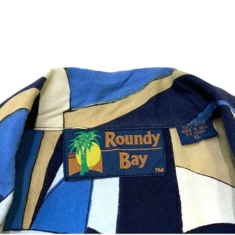 Roundy Bay Rayon Open Collar Shirt size XL