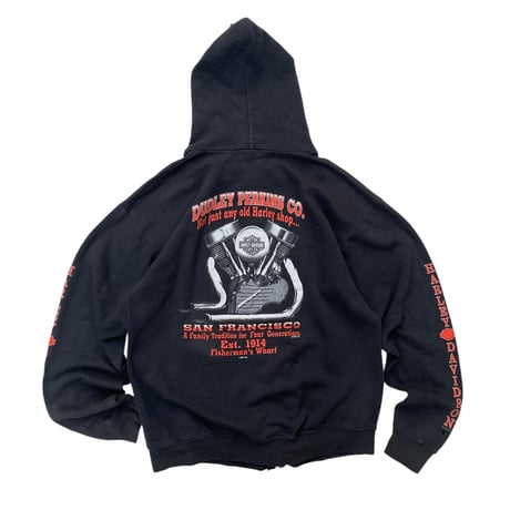 HARLEY-DAVIDSON  Zip Hoodie Size-L MADE IN USA 90s