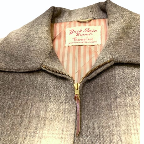 50's〜 BUCK SKIN OMBRE CHECK WOOL JACKET size L〜XL程