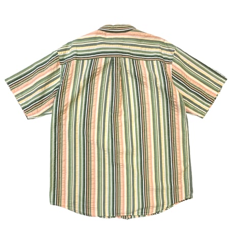 L.L.BEAN SEERSUCKER STRIPE SHIRT size L