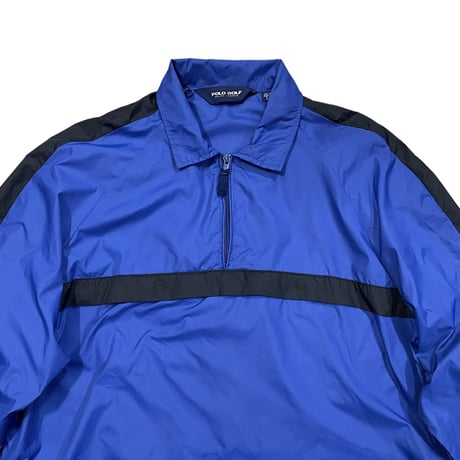 POLO GOLF NYLON Pullover Jkt Size-L Packable Blue