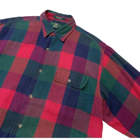 90's ORVIS COTTON CHECK SHIRT size L〜XL