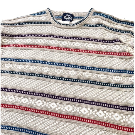 80's〜 WOOL RICH COTTON KNIT MADE IN USA🇺🇸 size XL〜XXL程