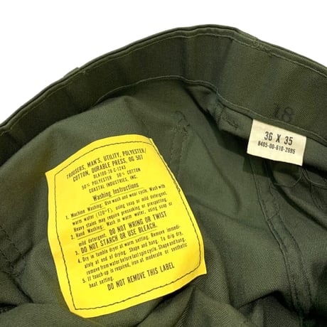 DEAD STOCK 70-80's U.S.ARMY BAKER PANTS (POLYESTER×COTTON) size 36,38inch