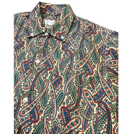 DEAD STOCK 60-70's PAISLEY PATTERN S/S SHIRT size S