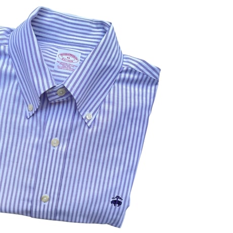 Brooks Brothers B.D Shirt Size-M purple × White