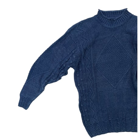 Faconnable  Indigo Cotton Knit Size-S MADE IN SCOTLAND