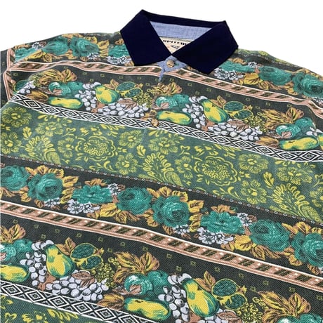 NOS COTTON PRINTED POLO SHIRT size L  MADE IN ITALY