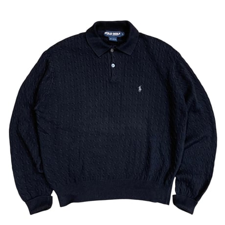 RALPH LAUREN POLO GOLF COTTON CABLE KNIT POLO size L
