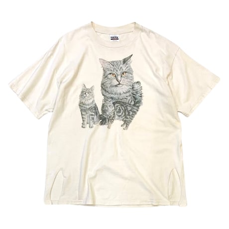 90's SIDE SLIT CAT T-SHIRT size XL