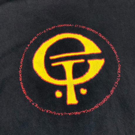 90-00's ET Surfboards Black Faded T-shirt size L