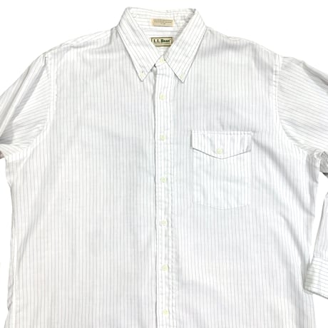 80-90's L.L.Bean L/S STRIPE SHIRT  size L〜XL程度