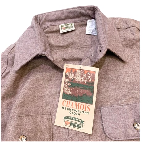 DEAD STOCK 90's FIVE BROTHER  CHAMOIS SHIRT size L MADE IN USA