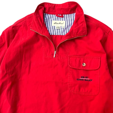 EDDIE BAUER COTTON HALF ZIP SHIRT size L