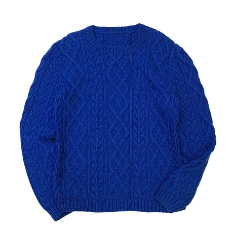 BLUE ARAN KNIT SWEATER size M程