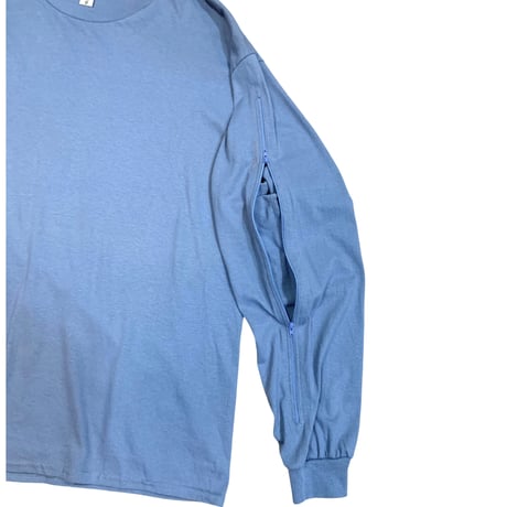 ZIP SLEEVE L/S T-SHIRT size XL・MINT CONDITION
