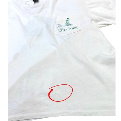 80's GREEN HOUSE POCKET T-SHIRT MADE IN USA🇺🇸 size M程