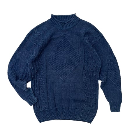 Faconnable  Indigo Cotton Knit Size-S MADE IN SCOTLAND