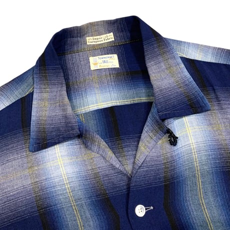 Vintage 60's Towncraft Ombre Check Rayon Shirt size L (実寸 XL程度)
