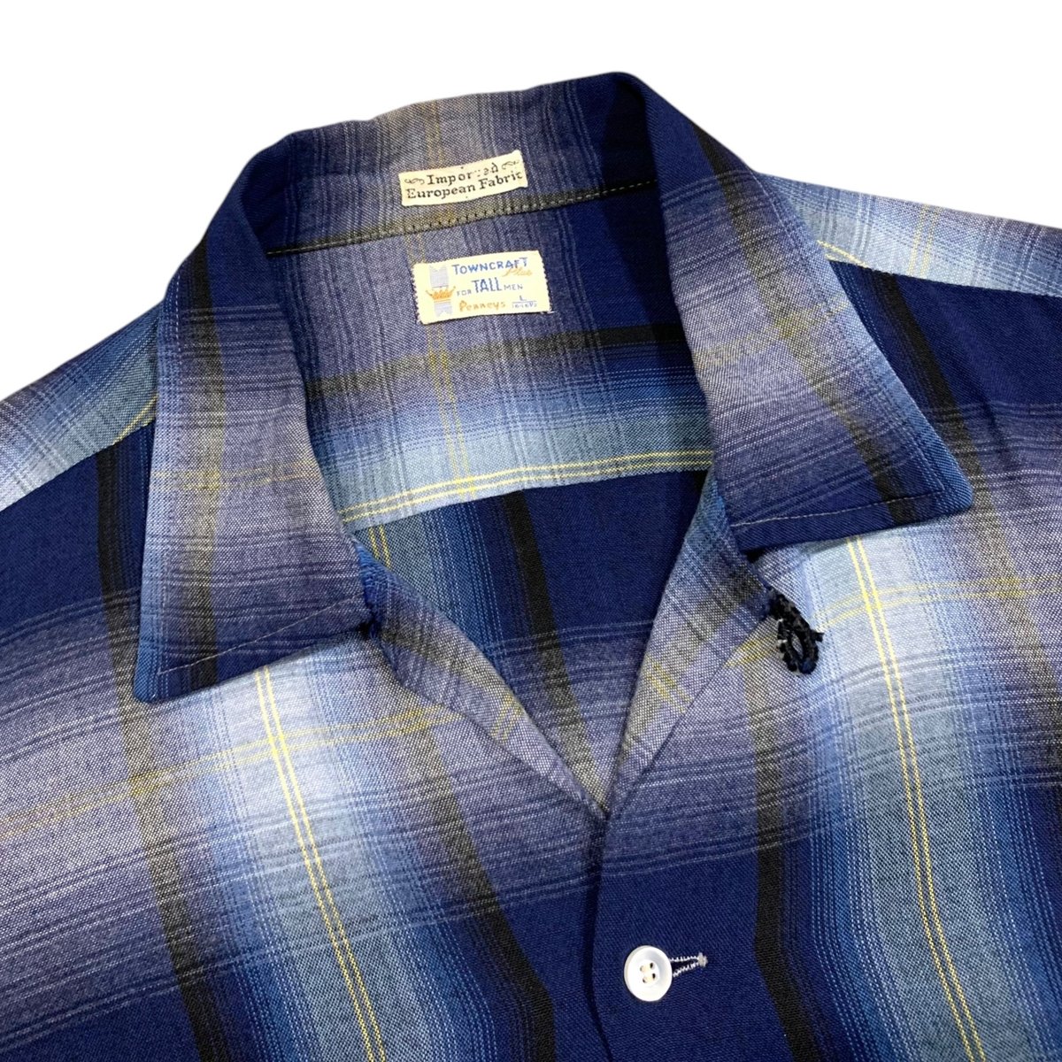 Vintage 60's Towncraft Ombre Check Rayon Shirt
