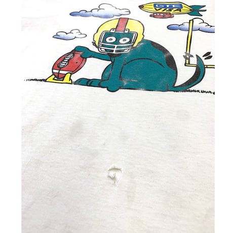 90-00's GTE VISA DOG DAMAGED T-SHIRT size XL