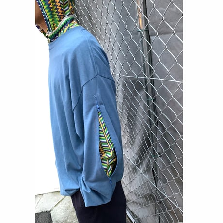 ZIP SLEEVE L/S T-SHIRT size XL・MINT CONDITION