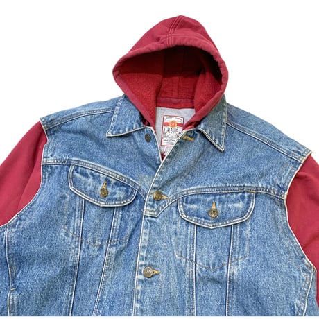 90's LOONEY TUNES HOODED DENIM JACKET size L