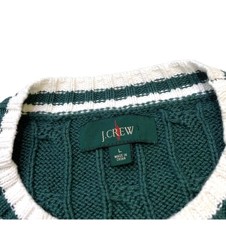 J.CREW COTTON CABLE KNIT size L