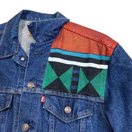 80's Levi's Hand Painted Denim Jacket size 44・L