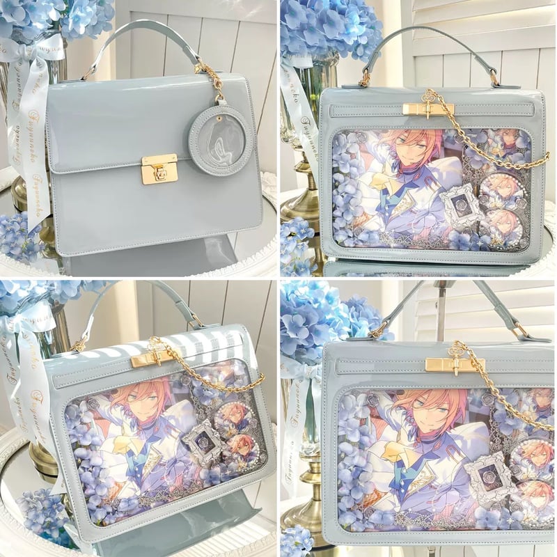 ブラックはお取り寄せ】【浮遊猫】丸ポーチ付き！宝箱痛バ【3色