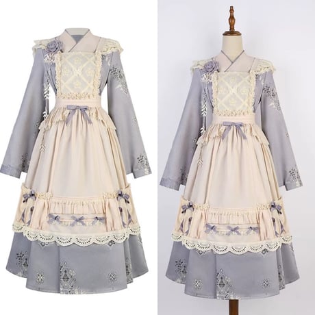 藤色和装メイド