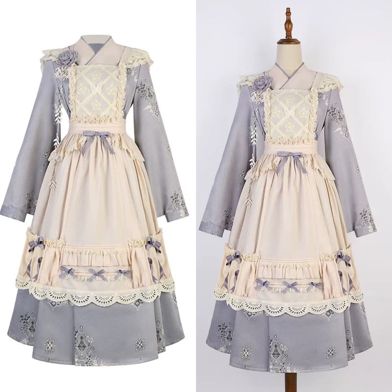 お取り寄せ】藤色和装メイド | はれあめ