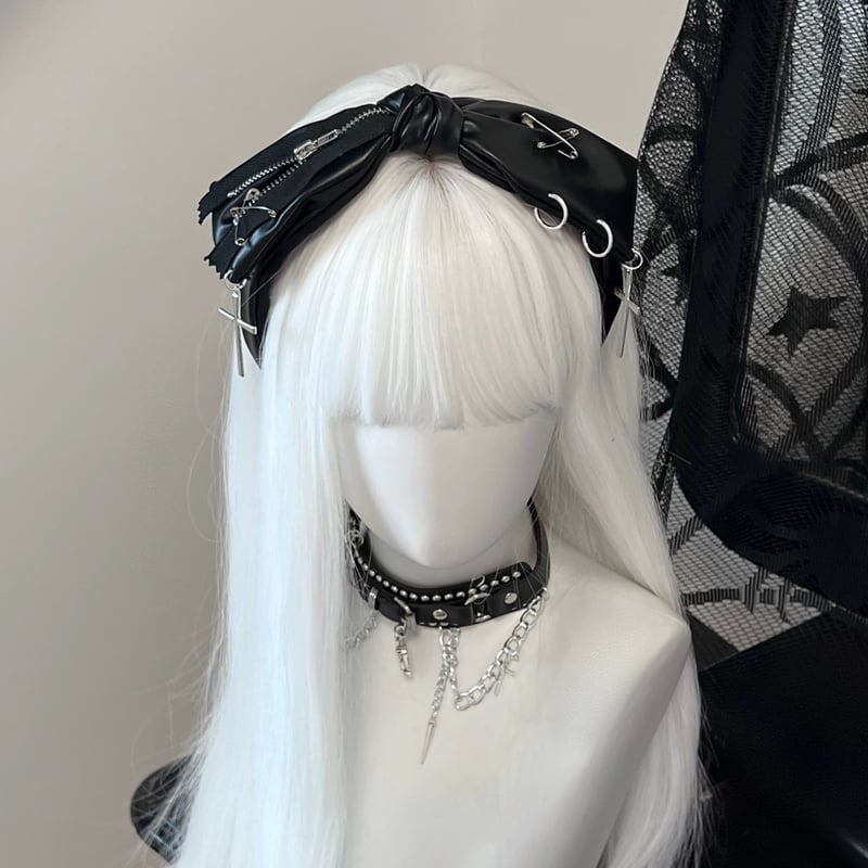 SHUSHUTONG×Yvminリボンカチューシャ未使用　お値下げしました！ お取り寄せ】【1Gangster Inn】パンクリボンカチューシャ | はれあめ