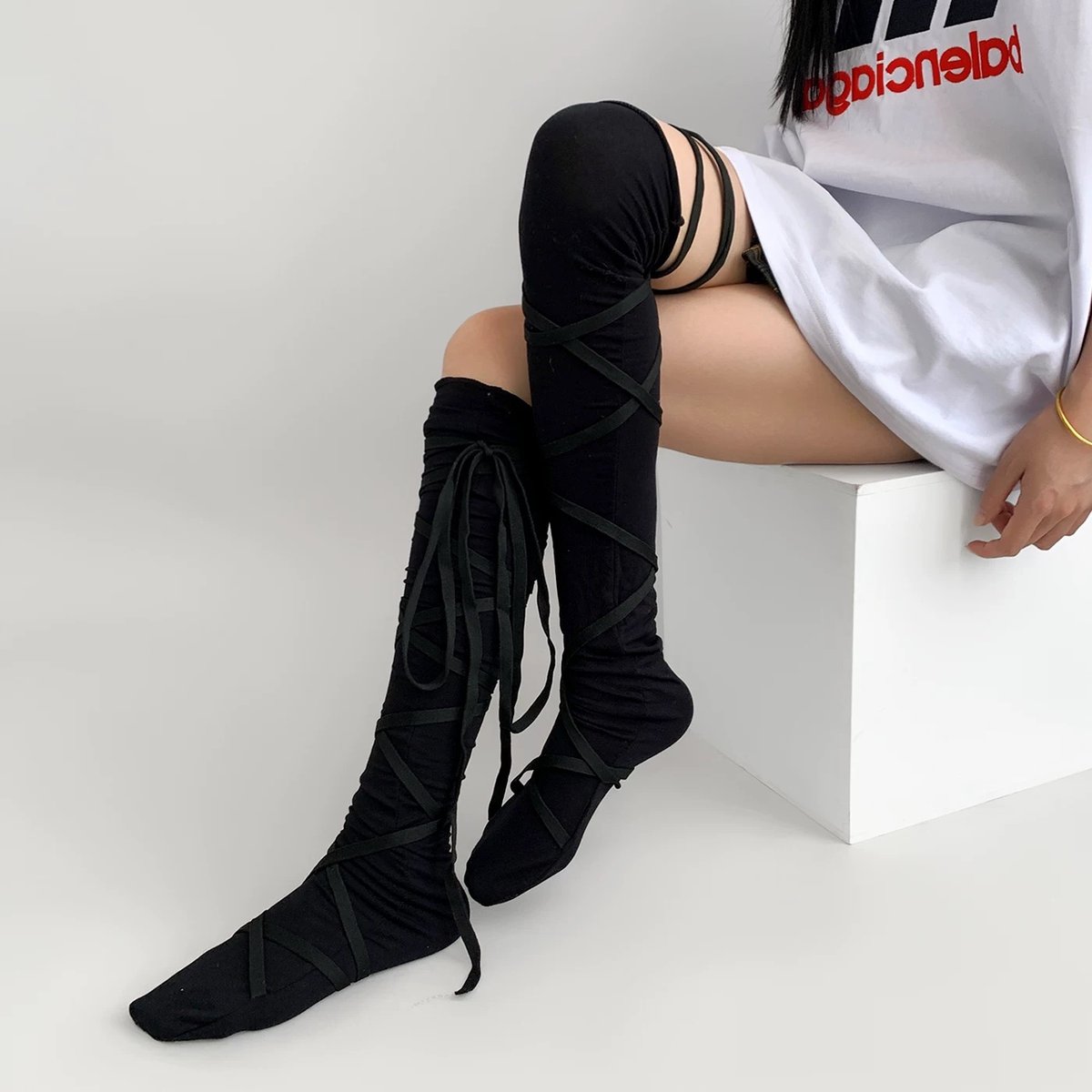 ホワイトはお取り寄せ】包帯風ソックス【3色】 | はれあめ