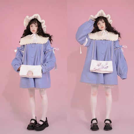 【daytoday】雪国少女付け襟コート/ハンドウォーマー