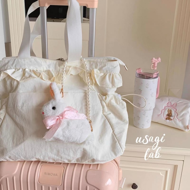 フリルバッグ ポーチ 2点セット ビッグコラコラ ジョリーフルール 黒 うさぎ フリルバッグ ポーチ 2点セット ビッグコラコラ ジョリー