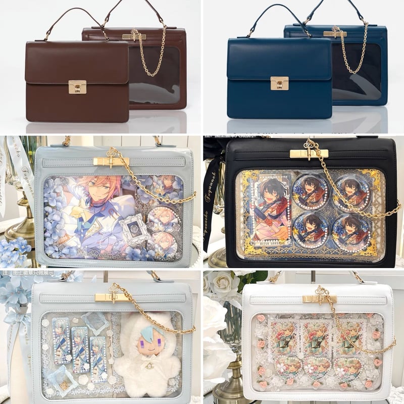 ブラックはお取り寄せ】【浮遊猫】丸ポーチ付き！宝箱痛バ【3色