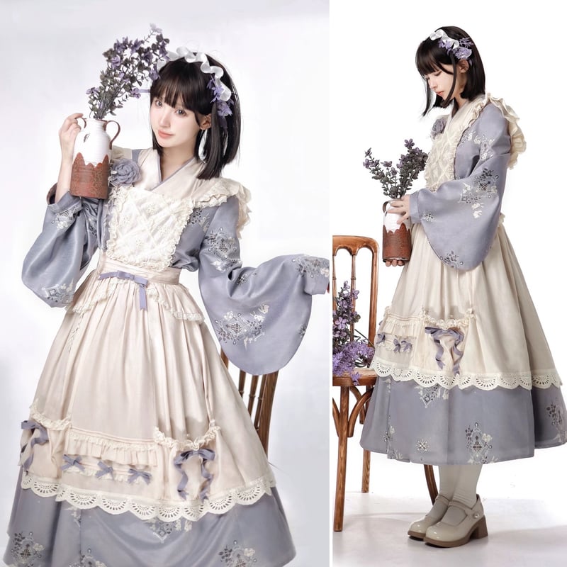 お取り寄せ】藤色和装メイド | はれあめ