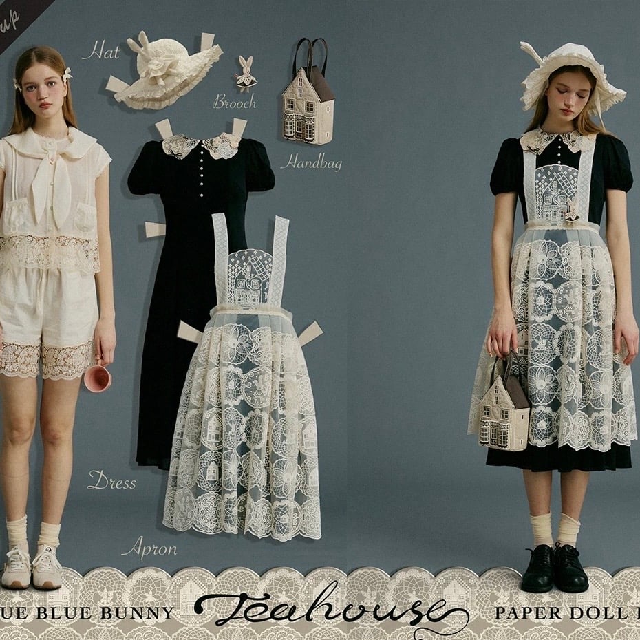 【未使用】ドールハウスエプロン 薔薇柄 ヴィンテージ ドールハウス エプロン 薔薇 花柄 新品未使用