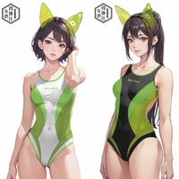 【得体社】耳付き！グリーンシャドウレオタード