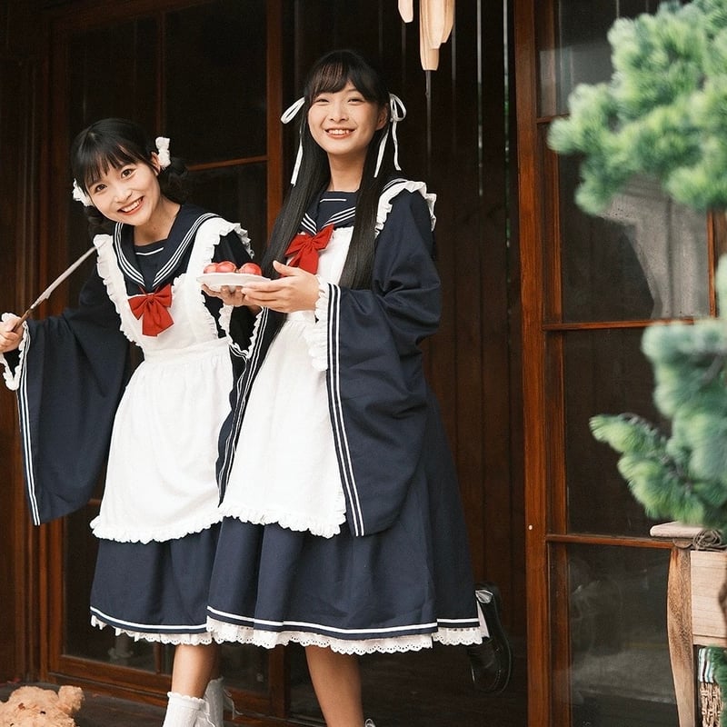 お取り寄せ】【喵仙生】和装セーラーメイド | はれあめ