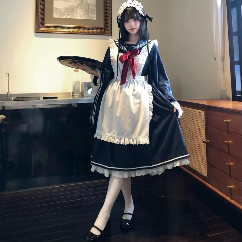 お取り寄せ】【喵仙生】和装セーラーメイド | はれあめ