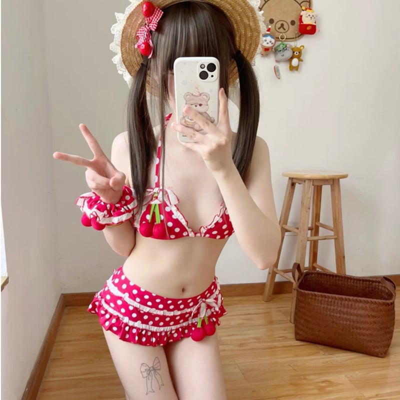 お取り寄せ】【小亚哥】さくらんぼちゃんビキニ | はれあめ