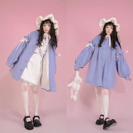 【daytoday】雪国少女付け襟コート/ハンドウォーマー