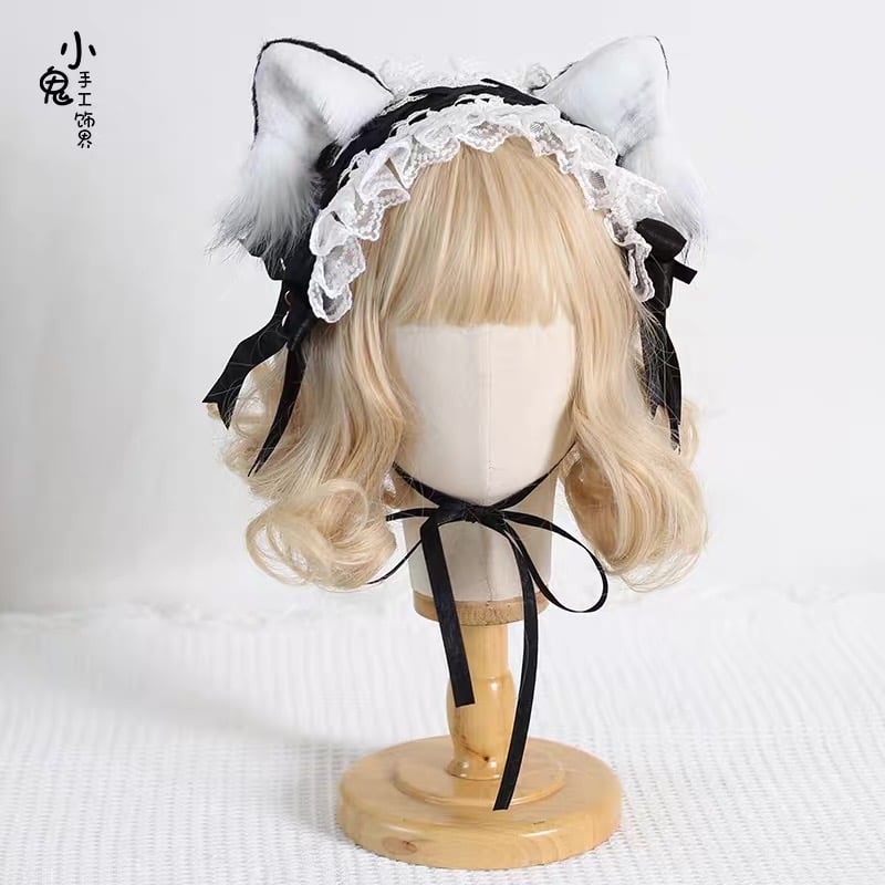 お取り寄せ】【小鬼手工饰界】取り外し可能！猫耳ヘッドドレス