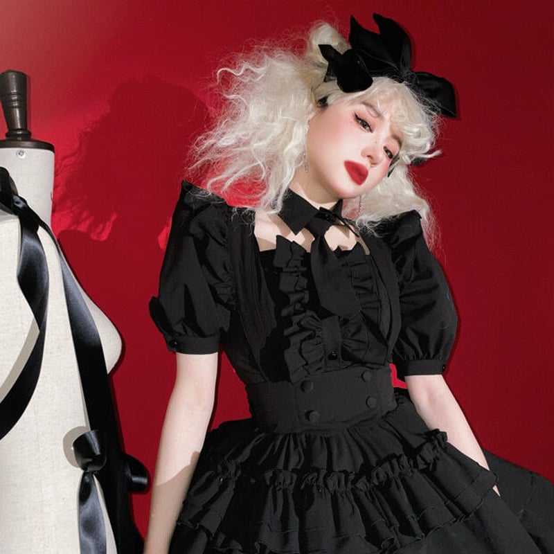 翌日発送 CATCOCOONクラシカルドール スカート黒 L 即納品＋お取り寄せ】【CATCOCOON】クラシカルドール長袖