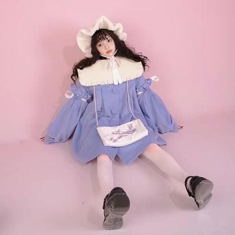 【daytoday】雪国少女付け襟コート/ハンドウォーマー