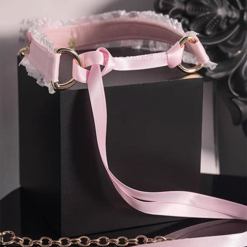 73】リード付き！鈴リボン首輪チョーカー | はれあめ