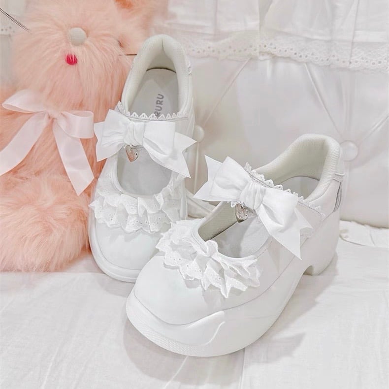 お取り寄せ】【GURURU】レースリボンスニーカー【4色】 | はれあめ