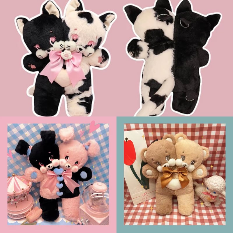 别惹兔子】双頭うさくまねこちゃんリュック | はれあめ 别惹兔子】双頭うさくまねこちゃんリュック | はれあめ
